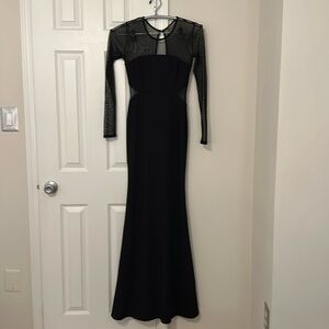 Bcbgeneration black maxi dress with mesh cutout